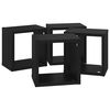 vidaXL Prateleiras de parede em forma de cubo 4 pcs 22x15x22 cm preto