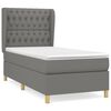 vidaXL Cama com molas/colch&atilde;o 90x200 cm tecido cinzento-escuro