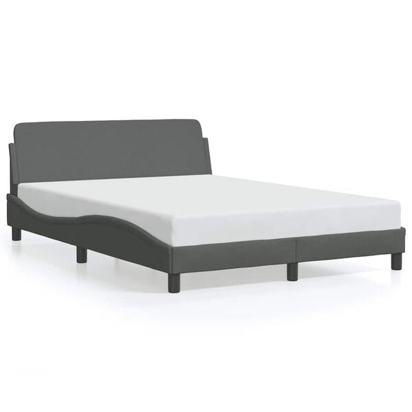 vidaXL Estrutura de cama Dover 120x200 cm tecido cinzento-escuro