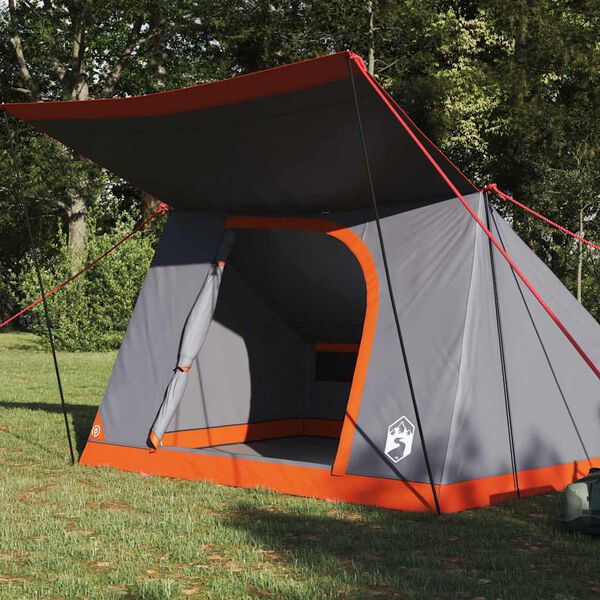 vidaXL Barraca de Camping Cinza e Laranja 282 x 225 x 154 cm tafet&aacute;