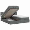 vidaXL Cama ottoman com colch&atilde;o 2 unid. Cinzento-Escuro Tecido