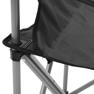 vidaXL Conjunto mesa e cadeiras campismo 3 pcs cinzento