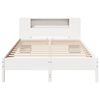 vidaXL Cama com estante sem colch&atilde;o 140x190 cm pinho maci&ccedil;o branco