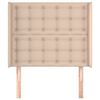 vidaXL Cabeceira cama c/ abas couro artif. 93x16x118/128 cm cappuccino