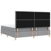 vidaXL Cama Box Spring LED Cinzento-claro 200 x 200 cm tecido