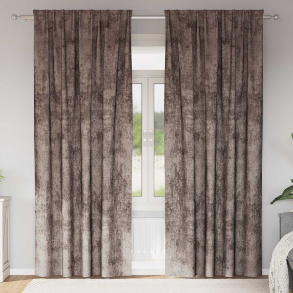vidaXL Cortinas de Veludo 2 pcs Cappuccino 225 x 140 cm Veludo