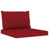 vidaXL 5 pcs conjunto lounge de jardim c/ almofad&otilde;es vermelho tinto