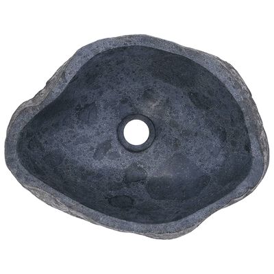 vidaXL Lavatório pedra do rio oval 37-46 cm