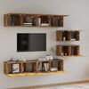 vidaXL Conjunto móveis de TV 6 pcs madeira processada carvalho fumado