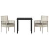vidaXL Conjunto de Jantar para Jardim 3 pcs Cinzento-claro vime PE