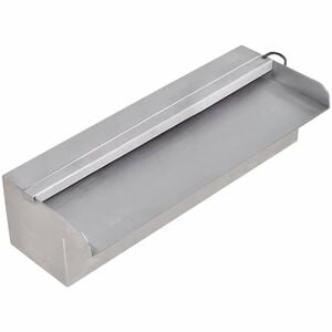vidaXL Fonte para piscina retangular com LEDs 30 cm a&ccedil;o inoxid&aacute;vel