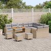 vidaXL Conjunto de Sof&aacute; de Jardim 13 pcs Bege vime PE
