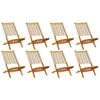 vidaXL Cadeiras de jardim dobr&aacute;veis 8pcs madeira de ac&aacute;cia maci&ccedil;a bege