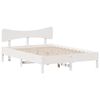 vidaXL Cama sem colch&atilde;o 135x190 cm madeira de pinho maci&ccedil;a branco