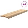 vidaXL Tapetes de escada 4 pcs 100x30x2cm carvalho maci&ccedil;o n&atilde;o tratado