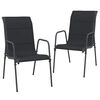 vidaXL Cadeiras de jardim 2 pcs a&ccedil;o e textilene preto