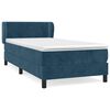 vidaXL Cama com molas/colch&atilde;o 100x200 cm veludo azul-escuro