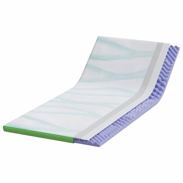vidaXL Topper de Colch&atilde;o Branco e Verde 180 x 200 x 6 cm