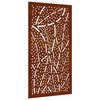 vidaXL Decora&ccedil;&atilde;o p/ muro de jardim 105x55 cm a&ccedil;o corten design folhas