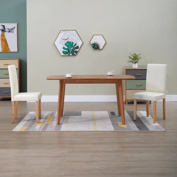 vidaXL Cadeiras de jantar 2 pcs couro artificial cor creme