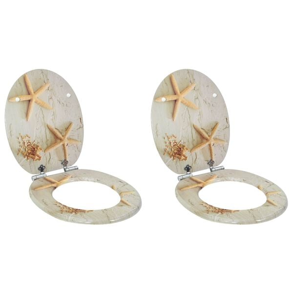 vidaXL Assento de Vaso Sanit&aacute;rio 2 pcs Amarelo e Branco 44 x 38 cm