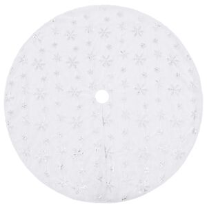vidaXL Saia de &aacute;rvore de Natal de luxo branca 90 cm pele sint&eacute;tica