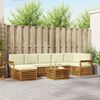 vidaXL Conjunto de Sof&aacute; Sectional com almofada 8 pcs Natural e Creme