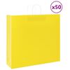 vidaXL Sacos de papel 50 unid com al&ccedil;as amarelo 54x15x49 cm