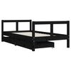 vidaXL Estrutura cama infantil c/ gavetas 80x160 cm pinho maciço preto
