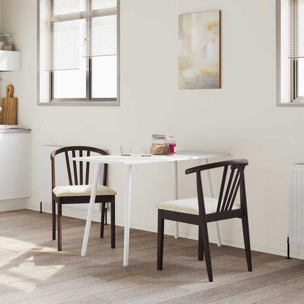 vidaXL Cadeira de jantar 2 pcs Marrom claro e claro