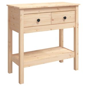 vidaXL Mesa consola 75x35x75 cm madeira de pinho maci&ccedil;o