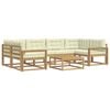 vidaXL Conjunto de Sof&aacute;s para Exterior 5 unid. Branco e Creme
