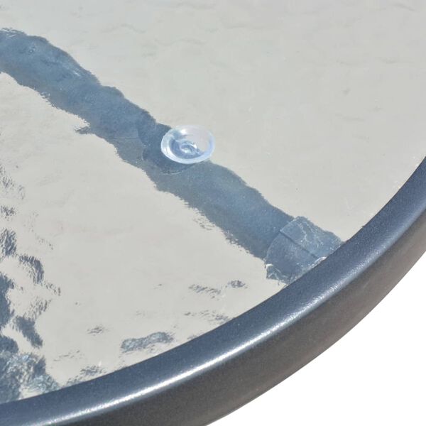 vidaXL Conjunto bistr&ocirc; a&ccedil;o + textilene 50x71 cm preto