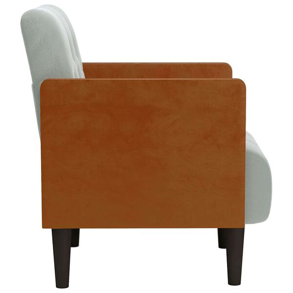 vidaXL Poltrona com apoio de bra&ccedil;os 55 cm veludo cinzento-claro