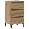 vidaXL Mesa de cabeceira c/ pernas metal 40x35x69cm carvalho artisiano