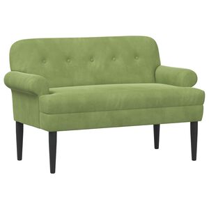 vidaXL Sof&aacute; de dois lugares com bot&atilde;o acolchoado Verde Claro Veludo