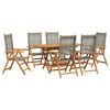 vidaXL Conjunto de Jantar para Jardim 7 pcs Cinzeto