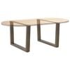 vidaXL P&eacute;s para mesa de centro em formato de V, 2 pe&ccedil;as, a&ccedil;o natural, 70x(42-43,3) cm, a&ccedil;o