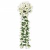 vidaXL Grinaldas de flores de Natal 3 pcs 85 cm branco