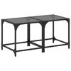 vidaXL Mesas de centro c/ topo em vidro preto 2 pcs 40x40x40 cm a&ccedil;o