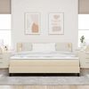 vidaXL Cama Box com cabeceira Manual Creme 180 x 200 cm tecido