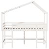 vidaXL Cama alta c/ escada e telhado 80x200 cm pinho maciço branco
