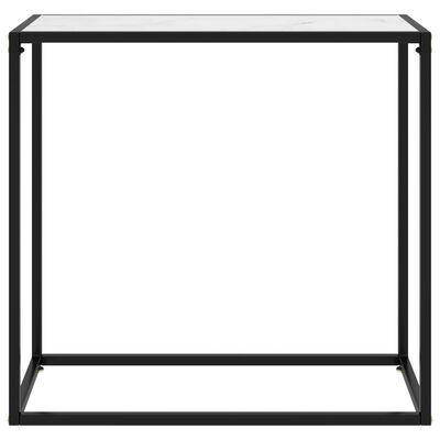 vidaXL Mesa consola 80x35x75 cm vidro temperado branco