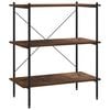 vidaXL Unidade com 3 prateleiras 80x40x92 cm preto/natural