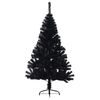 vidaXL &Aacute;rvore de Natal Artificial Pr&eacute;-iluminada Preto 120 cm PVC