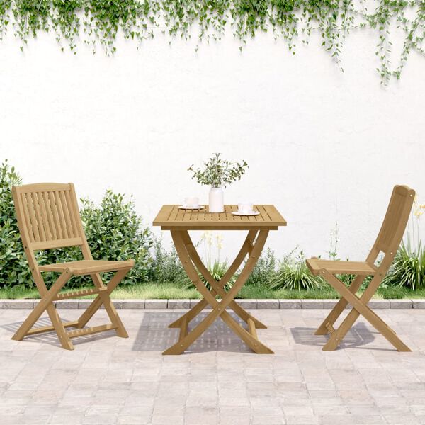 vidaXL Cadeiras de jardim dobr&aacute;veis 2 pcs 44x50x88 cm ac&aacute;cia maci&ccedil;a