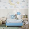 vidaXL Estrutura de Cama Infantil com Cabeceira Azul 90 x 200 cm PU