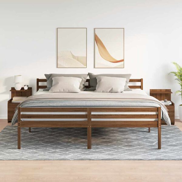 vidaXL Mesas de cabeceira 2 pe&ccedil;as com 2 gavetas carvalho castanho 40x36,5x62 cm