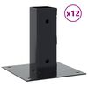 vidaXL Bases de coluna quadradas 12 pe&ccedil;as 51x51 mm a&ccedil;o revestido a p&oacute;