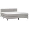 vidaXL Cama box spring c/ colch&atilde;o e LED 160x200 cm tecido cinza-claro